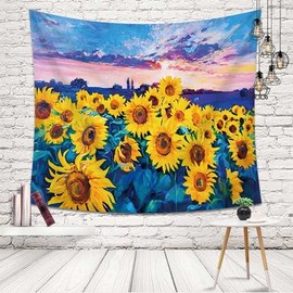 Sunflower Fabric Wall Decor Tapestry Poster Small 100cm x 70cm 2ea
