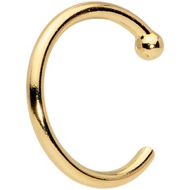 20 Gauge 1/4" Body Candy Solid 14k Yellow Gold Small Nose Hoop