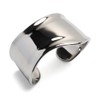 Stainless Steel Wide Bangle Wavy Simple Bangle Thick Bone Cuff
