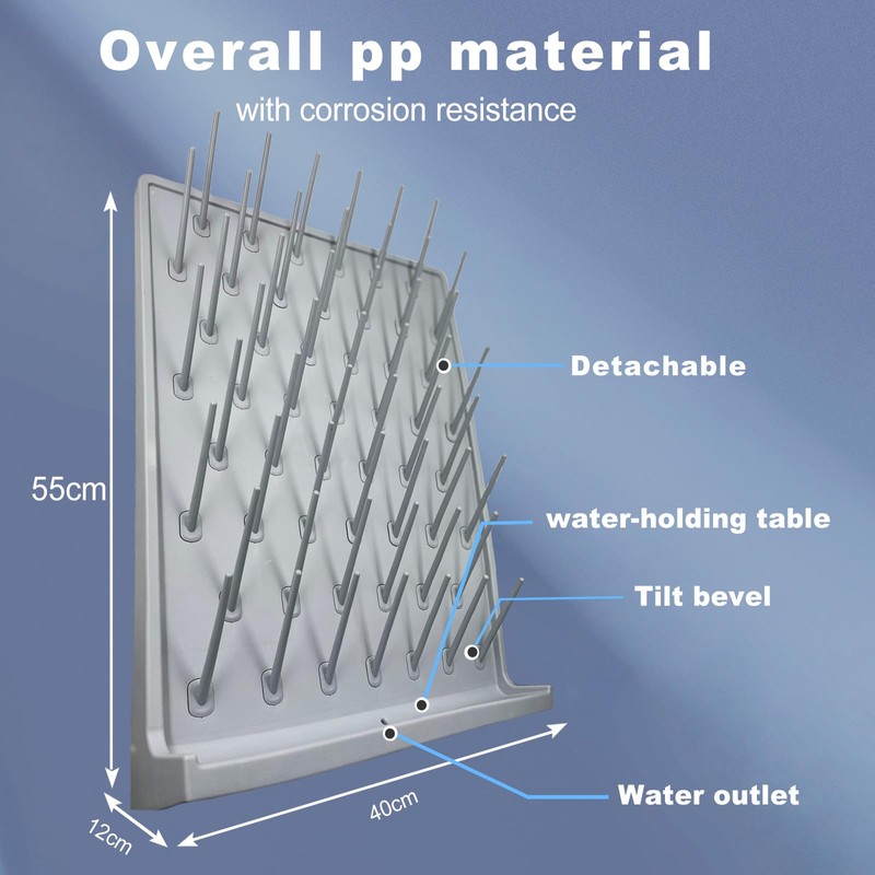 YTFLOT Lab Drying Rack 52 Pegs Laboratory Cabinets Glass Drying