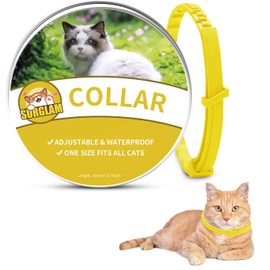 Surglam Cat Collars, Adjustable Collars for Cats, Water-Resistant for Kittens, Small, Medium, Large Cats-Fits Cats-Yellow