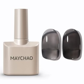 MAYCHAO 15ML Jelly Black Gel Nail Polish 1Pc Transparent Clear Black Gel Polish Soak Off UV LED Translucent Nail Polish Nail Art Starter Manicure Salon DIY at Home, 0.5 OZ