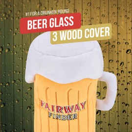 Shanker Golf - Funny Golf Headcover - Fairway Finder Beer Glass 3-Wood Cover - Funny Golf Gift - Soft Velour Lining