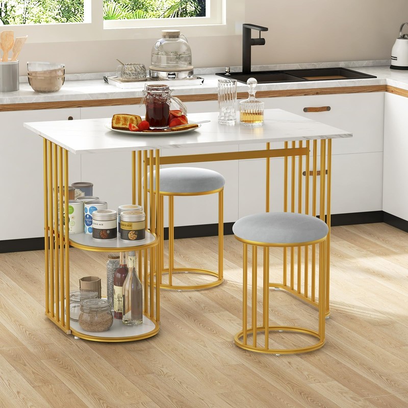 Giantex 3-Piece Dining Table Set for 2, Rectangular Kitchen Table