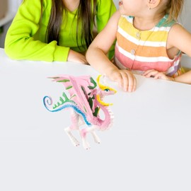 Hellery Dragon Figurine Simulation, Miniature Creature for Bath Play And Event Decorations, pink