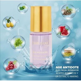 Óleo Facial Morado Terramar 7 Aceites. Rodillo Facial Regalo                                                                                          