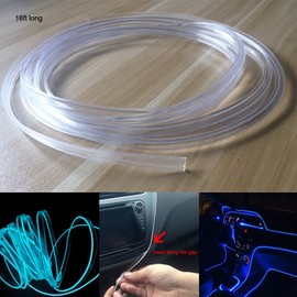 3.0mm Plastic Skirt Side Glow Optic Fiber Cable Car Light Decor (Length:5meters/16ft)