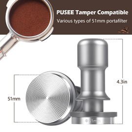 PUSEE 51mm Espresso Coffee Tamper,Premium 30lb Calibrated Espresso Tamper Upgrade Coffee Tamper with Spring Loaded,100% Stainless Steel Ground Tamper for Barista Home Coffee Espresso Accessories