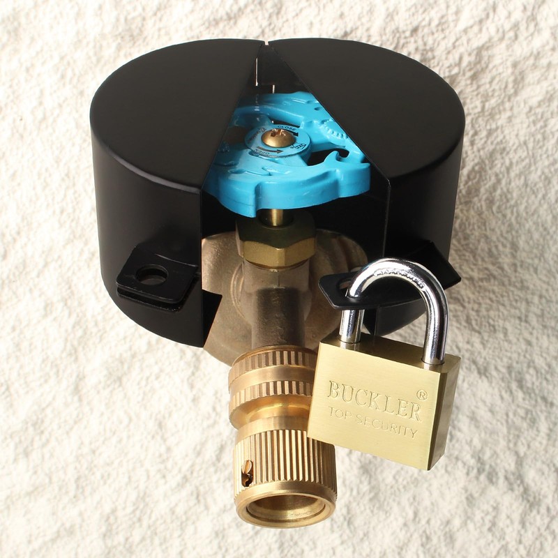 Outdoor Faucet Lock, Water Hose Bib Spigot Lock Black Cover