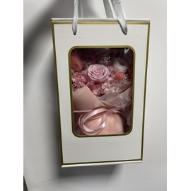 Ewige Echte Rose Strauß mit Vase, Rosestrauß in Geschenkbox, Geschenk für Sie Frauen Freundin Mama Oma zum Valentinstag Jahrestag Geburtstag Muttertag (Rosa)