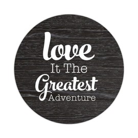 Love It The Greatest Adventure Round Label Sticker 4in Positive Lettering Saying Bible Verse Circle Decals for Laptop Computer Cup Envelopes Seals Water Bottle Backpack 100pcs
