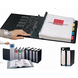 ProFolio by Itoya, SpringPost Binder - 5 Interchangeable Color-Coded Spines and 5 Tabbed Dividers , 4" Paper Capacity