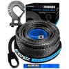 Synthetic Winch Rope Kit, 3/8" x 92ft 26500LBS Blue+Black Winch