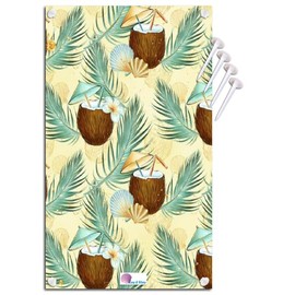 Lay N Stay Beach Blanket Towel Absorbent, Quick-Dry, Sand-Free, Extra Large for Adults & Kids, Ideal for Beach, Pool, Camping & Travel, with Secure Shell Sand Stakes (Coconuts)