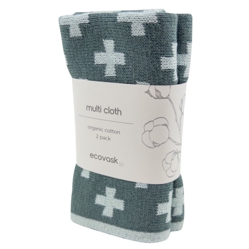 Ecovask Wash Cloth / Multi Cloth 2 Pack Organic Cotton,