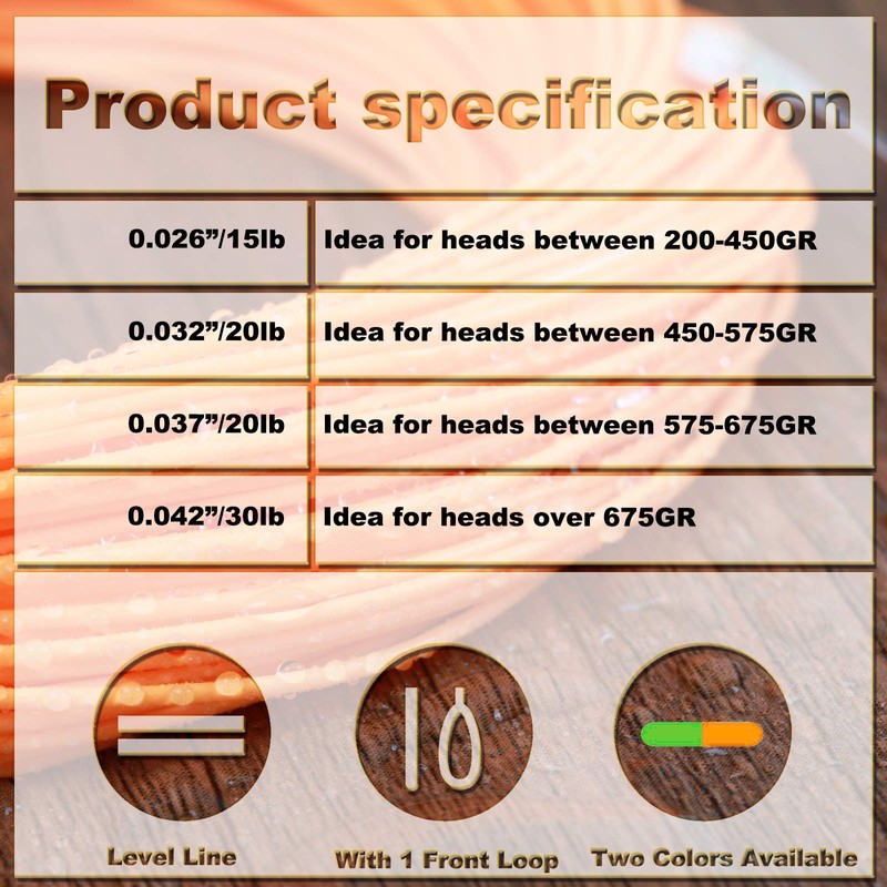 Maxcatch Floating Shooting Line/Running Line with Front Loop.026’’ .032’’ .037’’