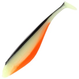 Major Fish Rabaza Shad Rubber Fish 10 cm Pack of 4 Perch Zander Pike Fluo Dirty Orange
