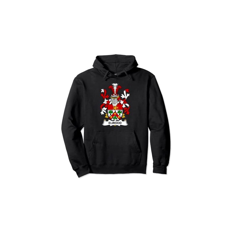 Elwood Crest Family Crest Pullover Hoodie, black
