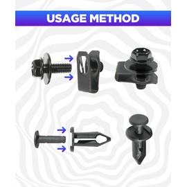 35 PCS Engine Under Cover Splash Shield Guard Body Bolts, Splash Shield Guard Retainer Bumper Fender Liner Fastener Rivet Clips and Extruded U-Nuts Kit