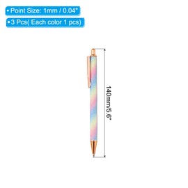 PATIKIL 3 PCS Ballpoint Pens, Metal Retractable Click Ball Pens, 1mm Black Ink Medium Point and Office Supplies