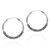 AeraVida Interlace Bali Tribal .925 Sterling Silver 24mm Hoop Earrings
