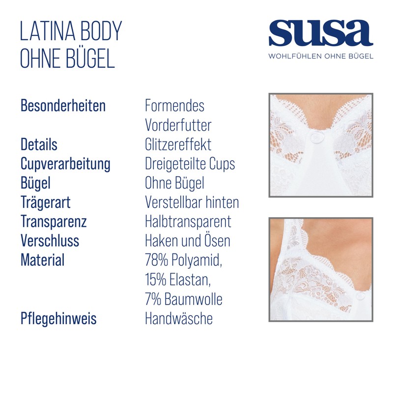 Susa Body Latina Women's Elastic Lace Body - 80C