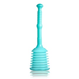 TURBO PRODUKTE Turbo Tamper Ice Blue - Plunger Tubular - Plunger for Toilet, Sink, Shower and Much More - Maximum Suction Power - 5x Suction Volume