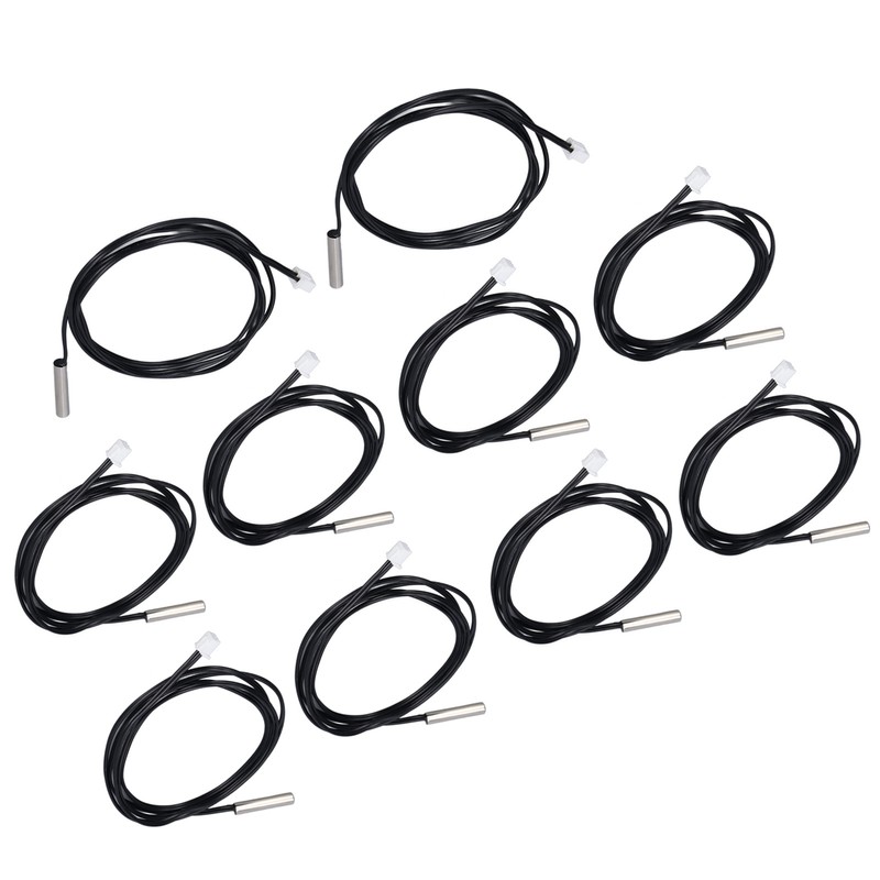 10Pcs Thermistor Sensor NTC Temp Temperature Probe 5x25mm Cylindrical Head