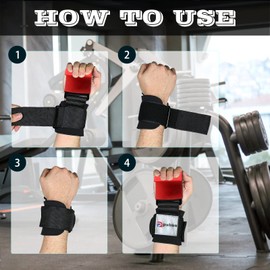 pshuokeji 5mm Heavy Duty Professional Hook Hand Grip Adjustable Neoprene Wrist Bag Weightlifting Bracket Hand Grip Wrist Fitness Men's and Women's Sports Belt Pad Gloves Weightlifting Hand Grip(Pair)