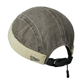 Clape Cotton Brimless Hat for Men, Vintage Docker Cap Rolled Cuff Harbour Hat, Soft Lightweight Adjustable Fit Skull Cap