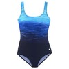 Lascana Women's Swimming Costume, Blue Patterned