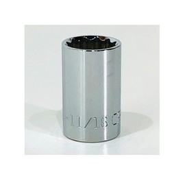 11/16" SAE/Standard 1/2" Drive 12 Point Socket - 47507 (Bulk Packaged)