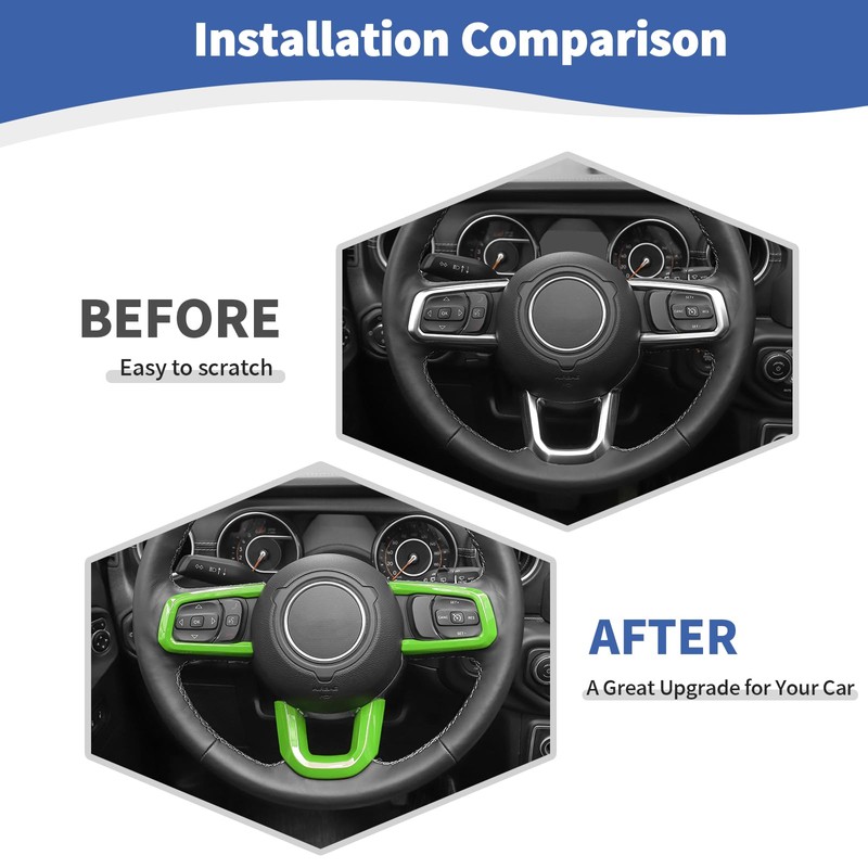 RT-TCZ for Wrangler JL Steering Wheel Trim Decal Panel Green
