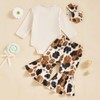 CocMouse Western Baby Girl Fall Outfits Letter Cow Print Long