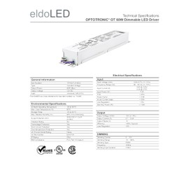 eldoLED | 2743UT OPTOTRONIC® OT 60W Dimmable LED Driver | Replacement for 51633 Osram | OT60W/12V/UNV/DIM