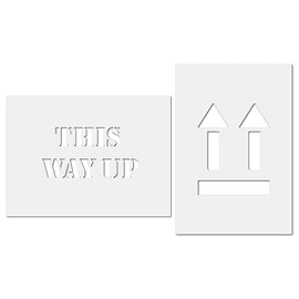This Way Up Stencil Set- 2 Stencils - Fragile Parcel Stencil Template Set by CraftStar (A4(Large))