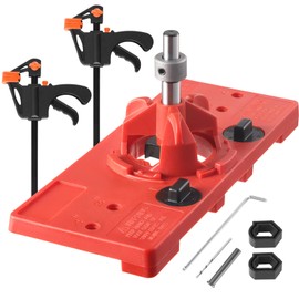 Pot Hinge Drilling Template, Pot Hinge Hole Saw Guide Set with Forstner Drill Diameter 35 mm Hidden Hinge Drilling Hole Locator Jig for Kitchen Cabinet Doors Hinge