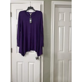 Eileen Fisher 1X $318 EILEEN FISHER AFRICAN VIOLET LIGHTWEIGHT COZY VISCOSE STRETCH  R/N TUNIC