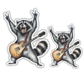 Rocking Raccoon Sticker – 2-Pack Funny Raccoon Waterproof Vinyl Decals for Car, Laptop, Water Bottle & More – Cute Animal Bumper Stickers in 6x4 & 4x3 Inches – Durable & Easy to Apply
