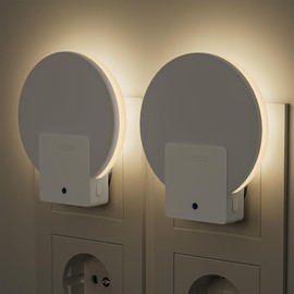 Lyridz Lyridz Nachtlicht Steckdose mit D?mmerungssensor - Hinterleuchtete Led Nachtlicht Dimmbar - 2 Stck Steckdosenlicht Warmwei?es 1-50 lm fr Flur, Treppe, Schlafzimmer, Kinderzimmer