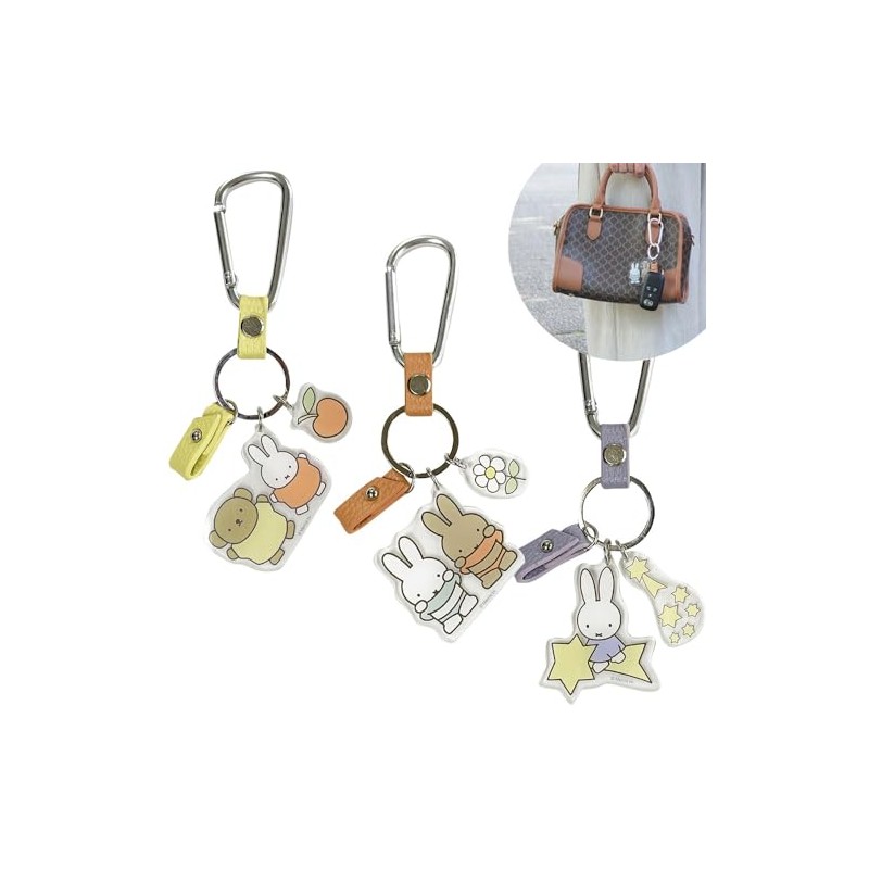 Miffy LIC-MF0123 Keychain, Carabiner Smart Key Holder, Cute, Birthday Gift,