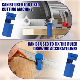 LZVXTYM Aluminum Tall Stair Gauges for Accurate Cuts Anodizing, High Precision Framing Square Stair Gauges, Stable Deformation Hex Flat Gauge Knobs Tool for Carpentry(Blue,1 Set)
