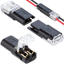 GKEEMARS 50Pcs Low Voltage Wire Connectors, 2 Pin 2 Way Quick Plug-in Connectors for LED Stripe Lights