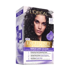 L'Oréal Paris, Permanent Hair Dye, Strengthening & With Up To 100% Grey Coverage, Excellence Cool Creme, Black 1.0