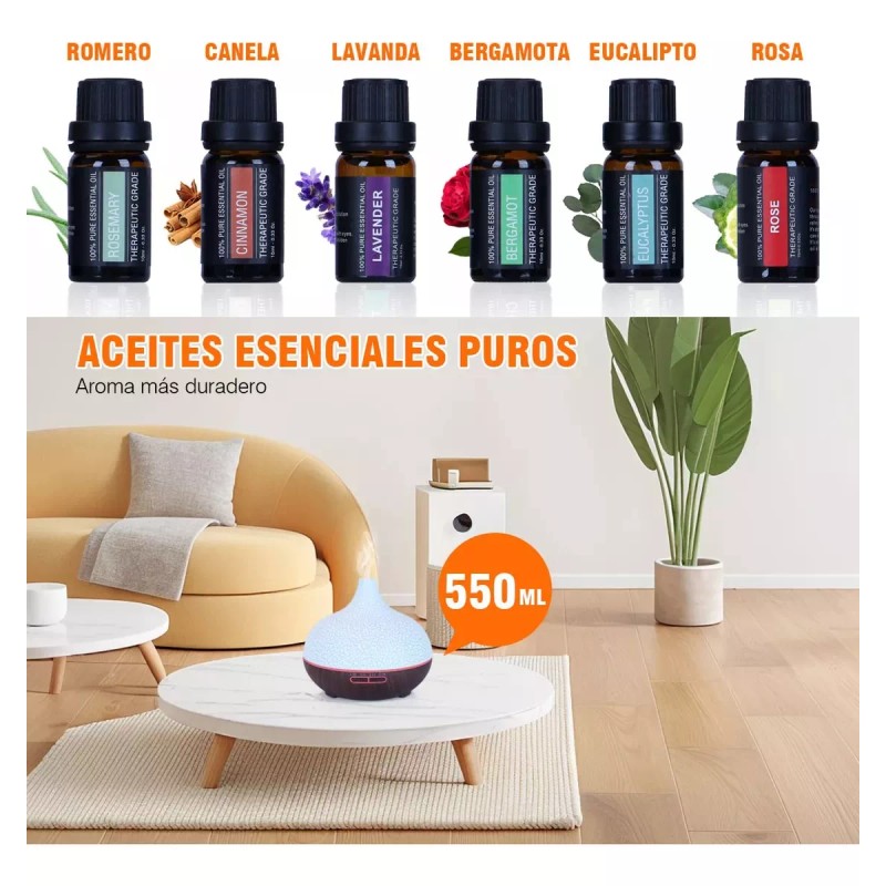 Muyunso Difusor Aromaterapia, 500 Ml Difusor Para Aceites Blanco