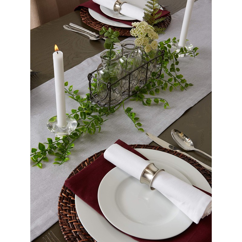 DII CAMZ38723 Solid Chambray, Table Runner 14x72, Chambray Gray