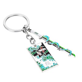 Weeb Keychains Demon Slayer Keychain, Key Ring Set for True Demon Slayer Fans, Anime Gifts with Durable Metal & Vibrant Colors, Phone Charms & Cool Keychains for Bag, Wallet & Car Key | Sanemi