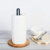 TIEYIPIN Paper Towel Holder, Countertop Roll Stand with Anti-Skid Wooden