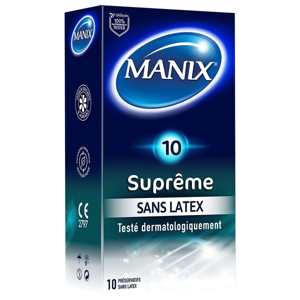 MANIX Supreme Kondome für Herren, ohne Latex, geschmiert und dünn,