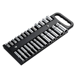 ALOANES Magnetic Socket Organizer, Portable Socket Organizer Tray, 1/4 Drive Socket Storage Tray, Fits Deep & Shallow Sockets,Holds up to 5/8 Inch (14mm) Sockets